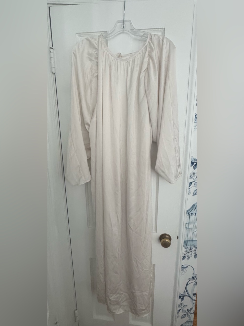 H&M Long Sleeve Cream Maxi Dress
